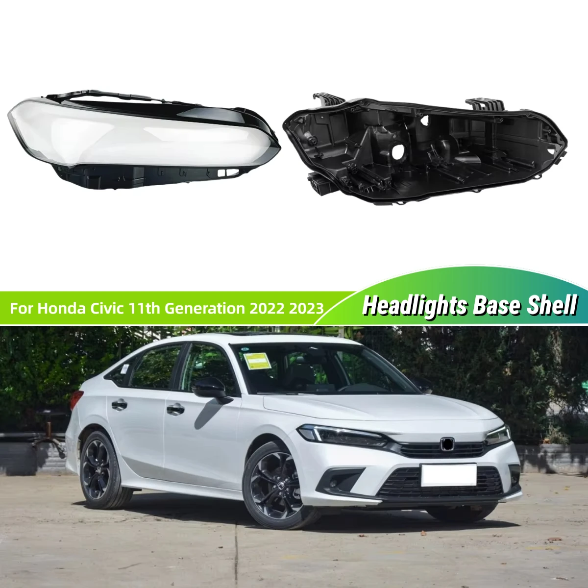 

Для Honda Civic 11-го поколения 2022 2023, запасные части для салона автомобиля, базовый кронштейн для фары, крышка фары