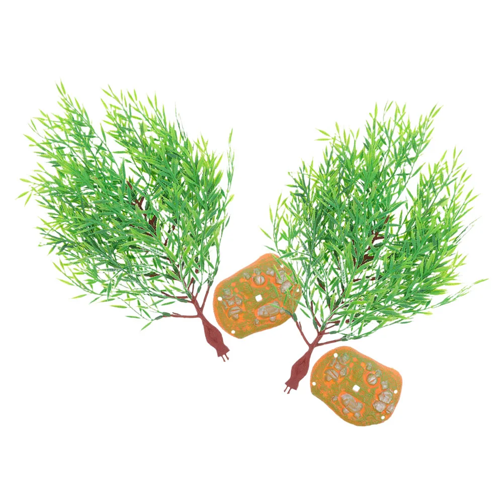 

2pcs Micro Landscape Mini Fake Trees Plastic Decors Lightweight Portable Design Dollhouse Scenery Props Architectural Model