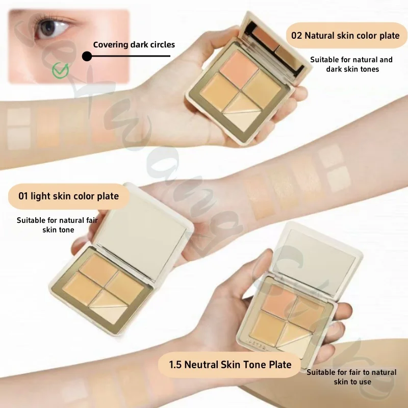 La piastra correttore a cinque colori Judydoll idrata le segni dell'acne delle occhiaie senza correttore illuminante per contorno in polvere di macchie