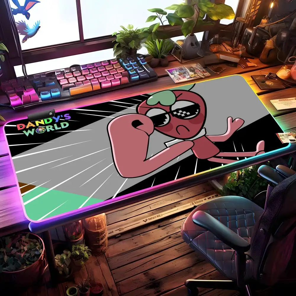 

Game Dandys-world Mouse Pad RGB Gaming Mouse Pad Desk Mat HD Gamer Large LED Light XXL MousePads