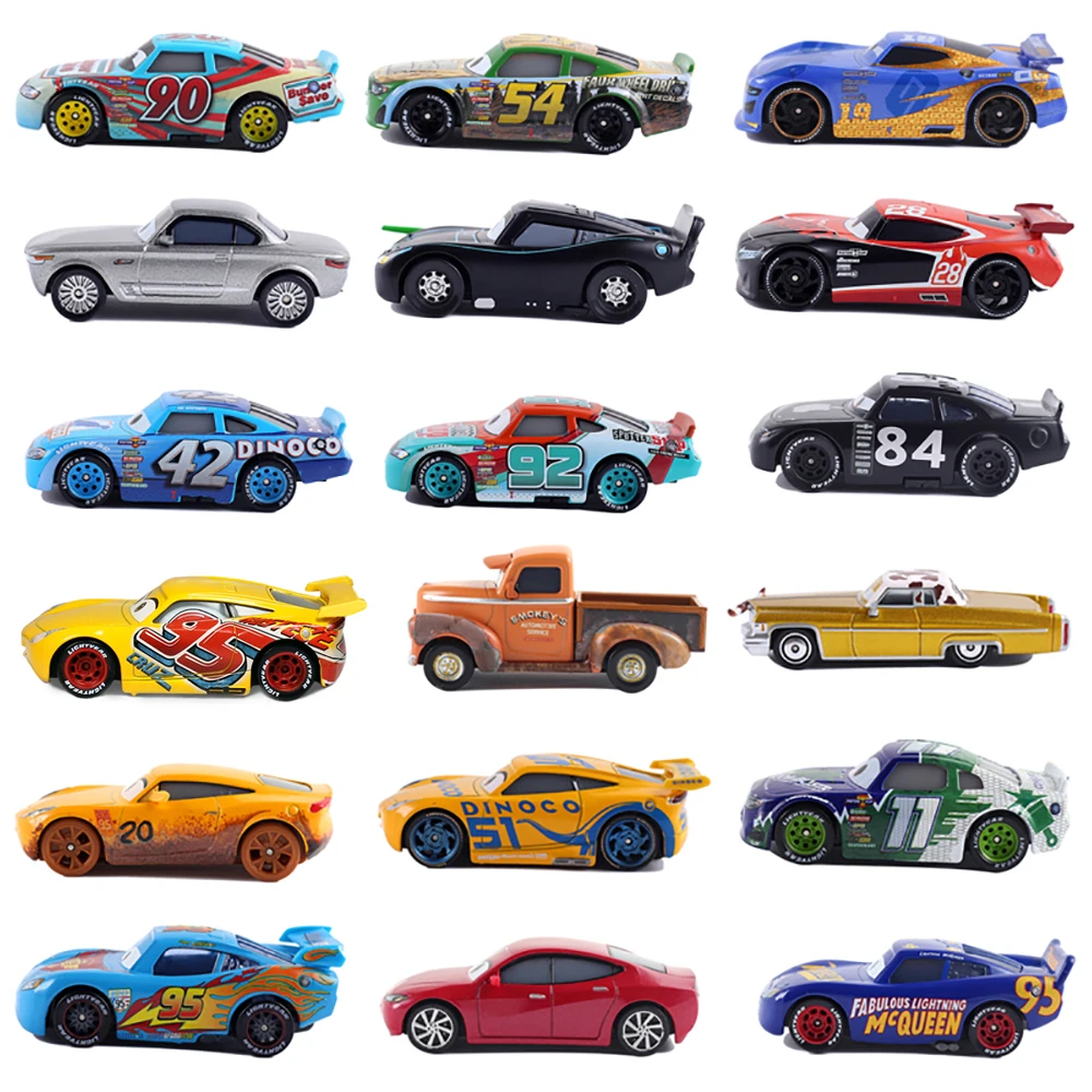 Cars 2 3 Doc Hudson Lizzie Sarge Francesco Luigi Lightning McQueen Kleine Metall-Druckguss-Sammlerfiguren Kinder Weihnachtsgeschenke Spielzeug