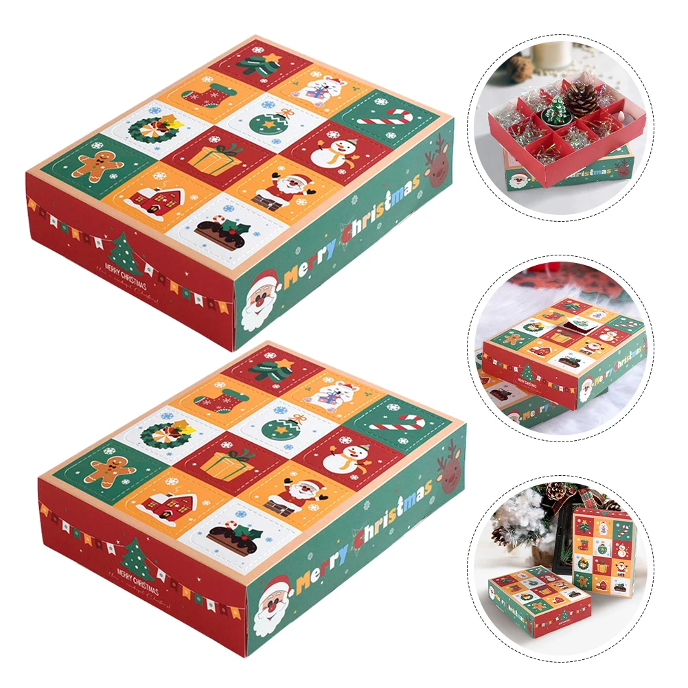 

10Pc 12-Grid Christmas Countdown Calendar Gift Box Xmas Candy Box Xmas Party Favor Wrapping Box For Kids 2025 Noel Navidad Gifts