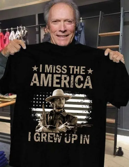 Rare Clint Eastwood I Miss The America Black Unisex T-Shirt