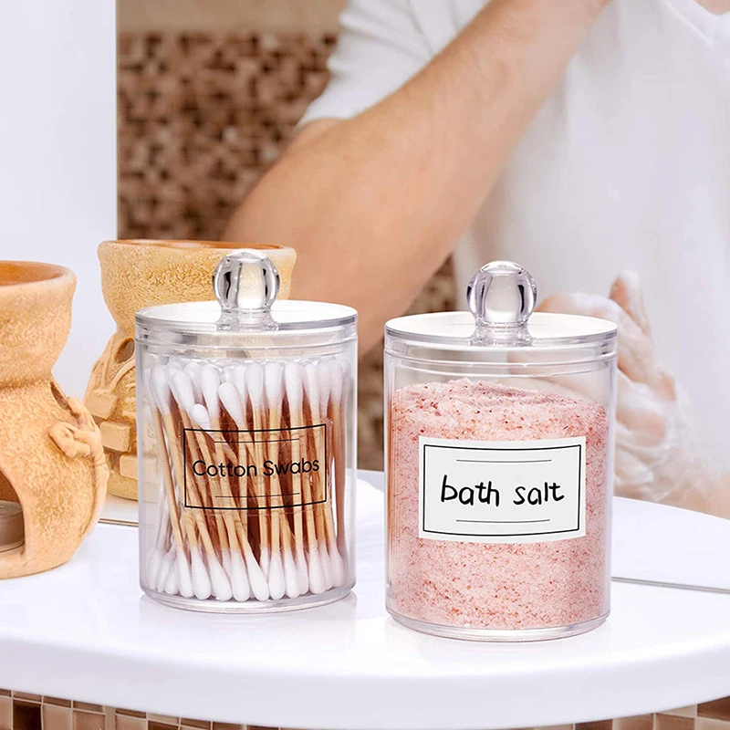 1 piece cosmetic storage jar with lid, suitable for cotton balls, cotton swabs, dental floss. Cosmetic storage and organization