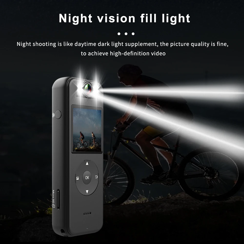 Mini Body Camera 4K HD WiFi motorcycles Sports Rotating lens Night Vision Digital Video Recorder Police security Wearable Camera