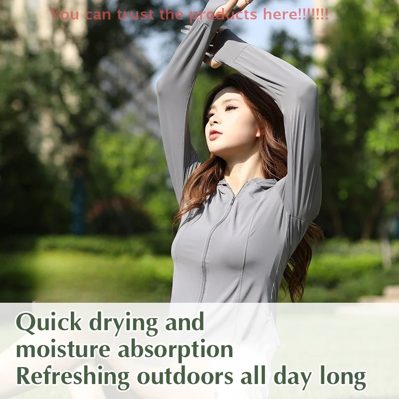 

New Women's Ice Silk Breathable Sunscreen Clothing UV Resistant Outdoor Sports Lightweight Sunscreen Clothing