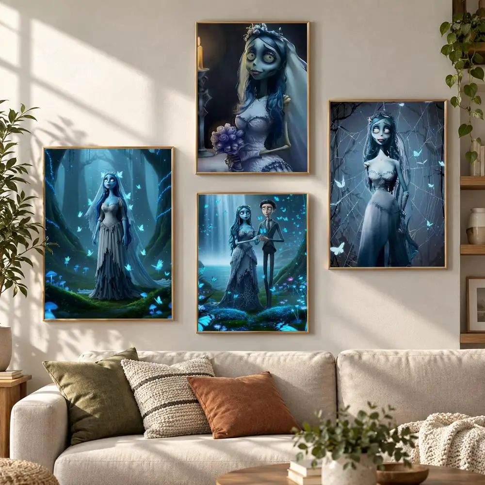 Corpse Bride Gothic Fantasy Movie Stop Motion Romance Poster Contemporary Wall Art Print for Bedroom & Living Room, Unframed