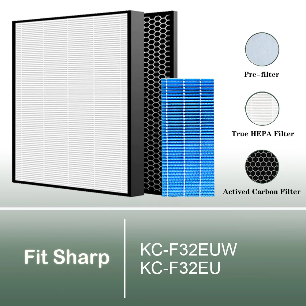 

Для моделей очистителей воздуха Sharp KC-F32EUW KC-F32EU, сменный фильтр True HEPA и угольный фильтр