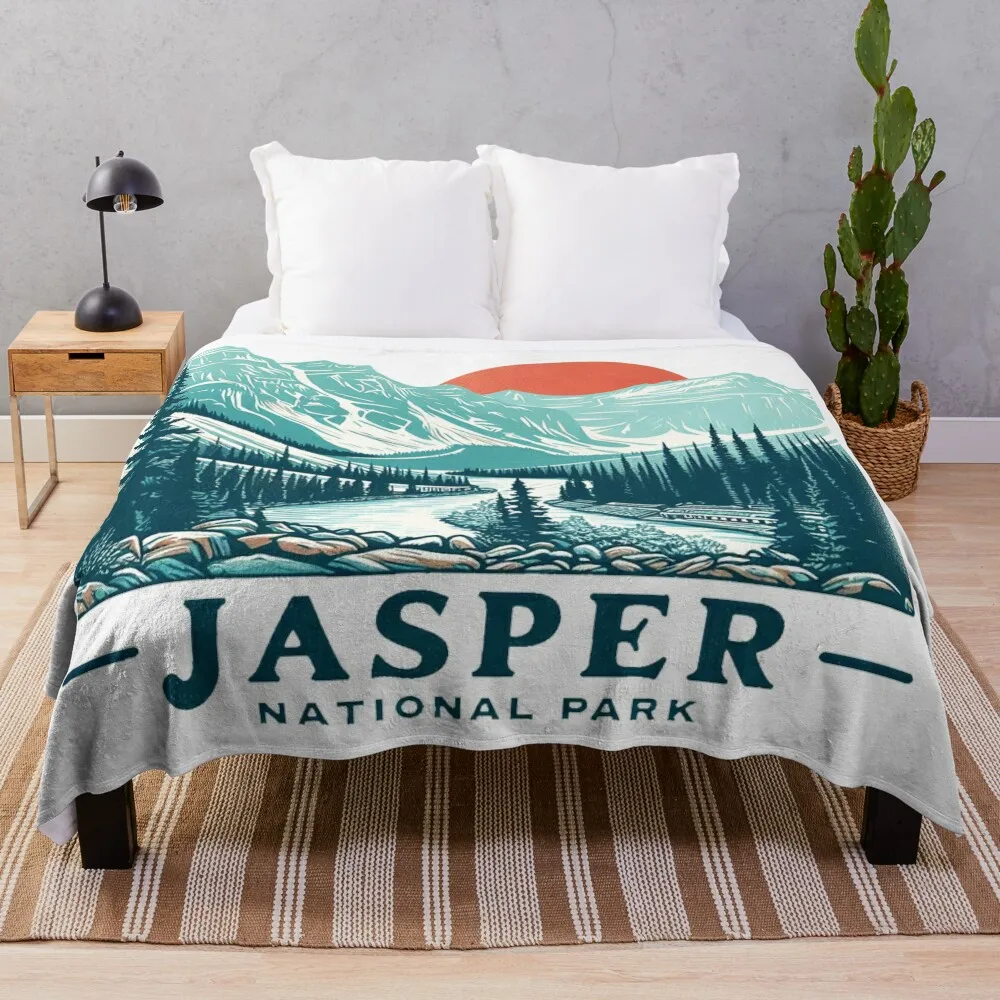 

Jasper National Park Alberta Canada Throw Blanket blankets ands Sofa Blankets