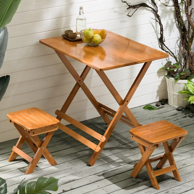 

Складной бамбуковый стол: портативный, регулируемый по высоте, многофункциональный, для дома, улицы, кемпинга, пикника, кофейный столик, прочный