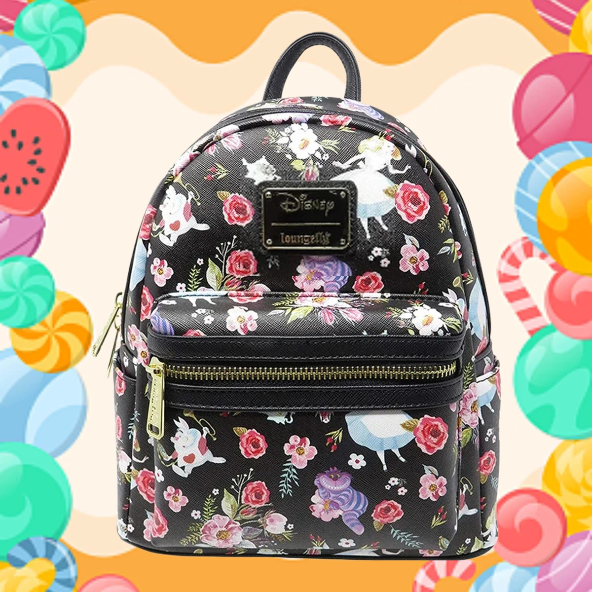 

Alice in Wonderland PU Leather Women Backpack Cartoon Hawaii Ice Cream Stitch Baby Handbag for Girls Shoulder Bag