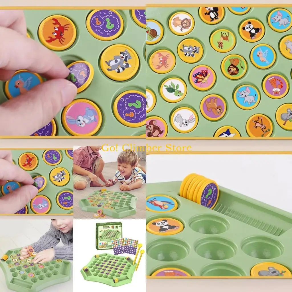 

Q84C Fun Flipping Chess Memory Game Animal Fruit Pattern Memory Flipping Chess Matching Game for Kindergarten Gathering Activity