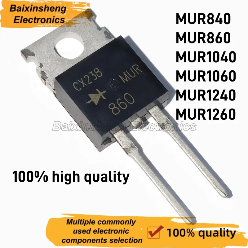10/30PCS NEW MUR840 MUR860 MUR1040 MUR1060 MUR1240 MUR1260 G/CT TO-220-2PIN FAST RECOVERY DIODE