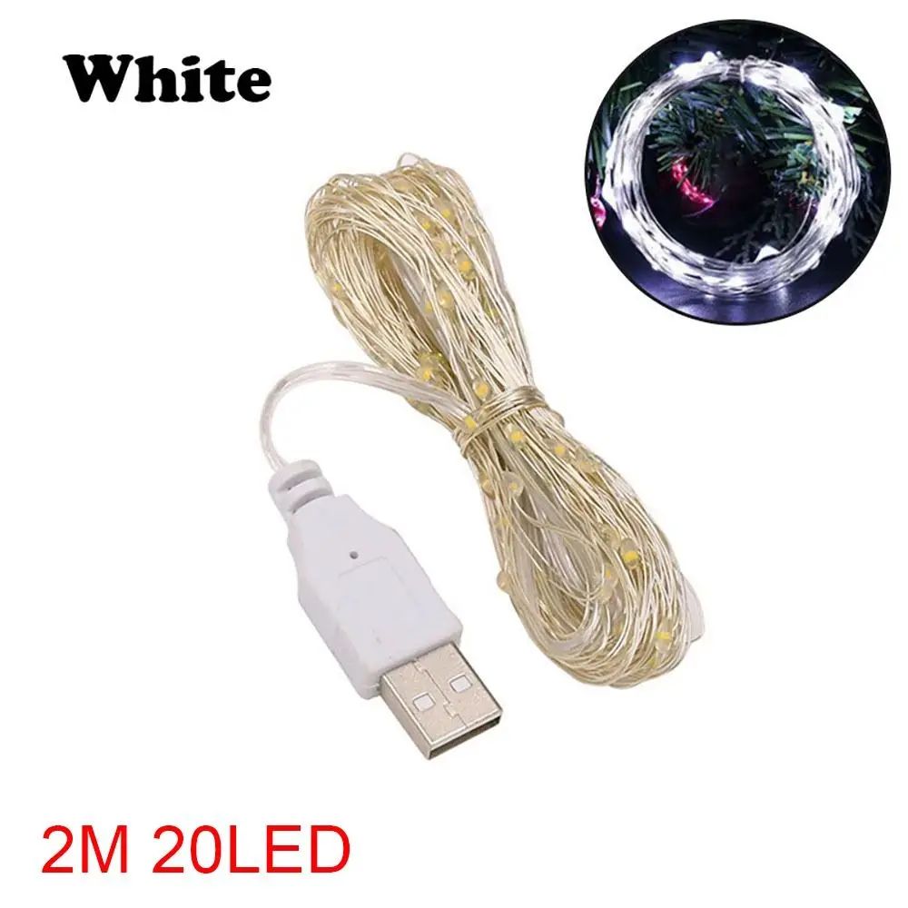 USB LED String Light 1/2/3/5/10M Copper Silver Wire Fairy Light White Colorful 5V Garland Light