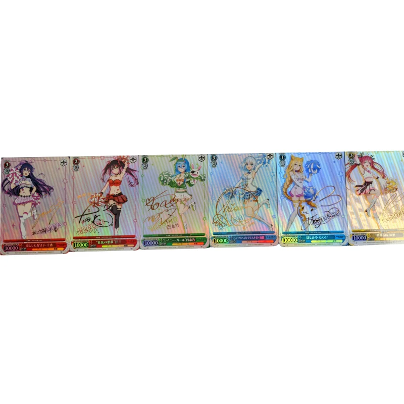 ACG WS Cards DATE A LIVE Tohka Cheerleading Version Golden Sign Self Made Anime Game Characters Collection DIY Color Flash Cards