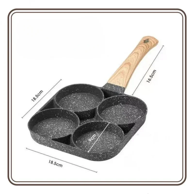 Omelette Pan Household Kitchen Non-stick Breakfast Beef Pan Four-hole Omelette Steak Pan