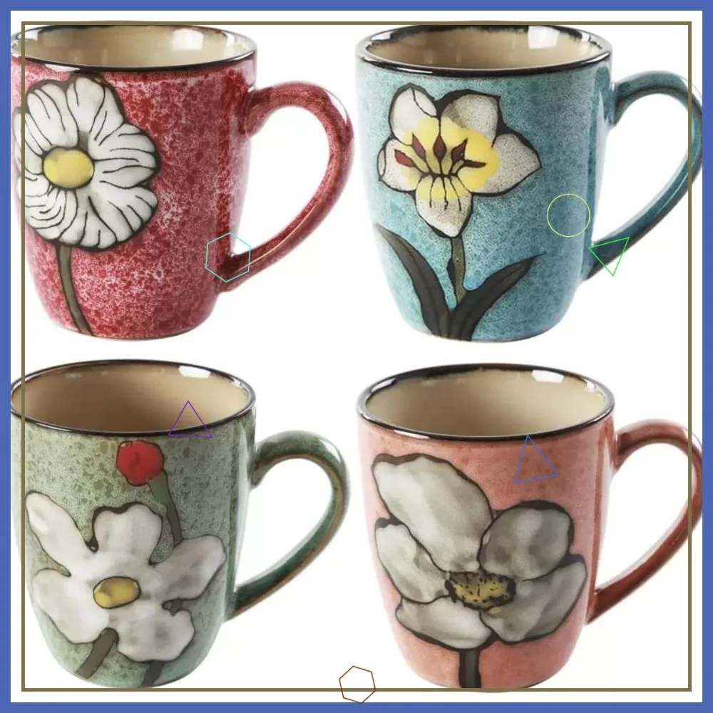 

Набор фарфоровых кофейных кружек на 12 унций, можно мыть в микроволновой печи и в посудомоечной машине, 4 цвета для домашнего использования в кафе