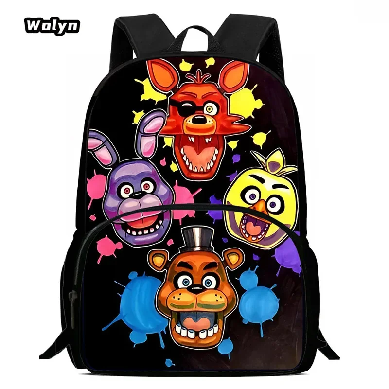 Anime F-Five N-Nights at F-Freddys FNAF School Backpack ,Cartoon School Bags for Boys Girls ,Light Weight Kids Bags for 5-9 Year