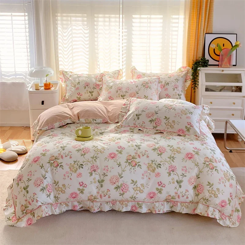 

1 flower-shaped pure cotton down quilt cover, skin-friendly cotton quilt cover, adult cotton quilt cover (without pillowcase)