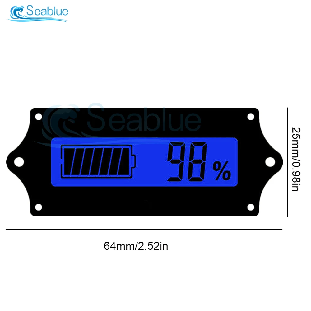 12V 24V 36V 48V Battery Capacity Indicator Golf Cart Voltage Meter with LCD Display Backlight Digital Voltmeter Testers no screw