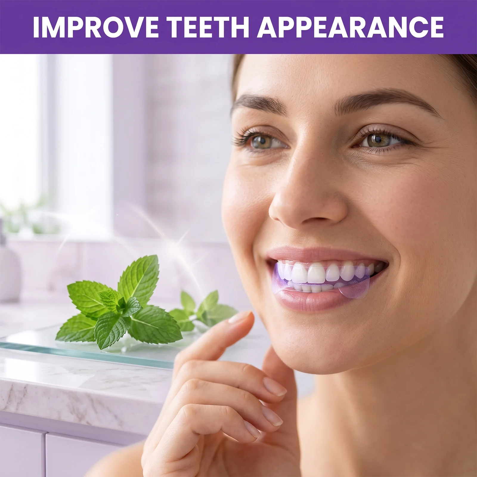 Purple Teeth Whitening Strips Gentle Clean Brighten Fresh Breath Dissolving Dental Patch Sticker Daily Oral Care Treatment