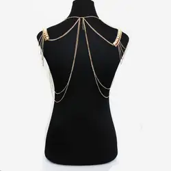 Fashion women Draped Necklace Shoulder Arm Body Chain Decor