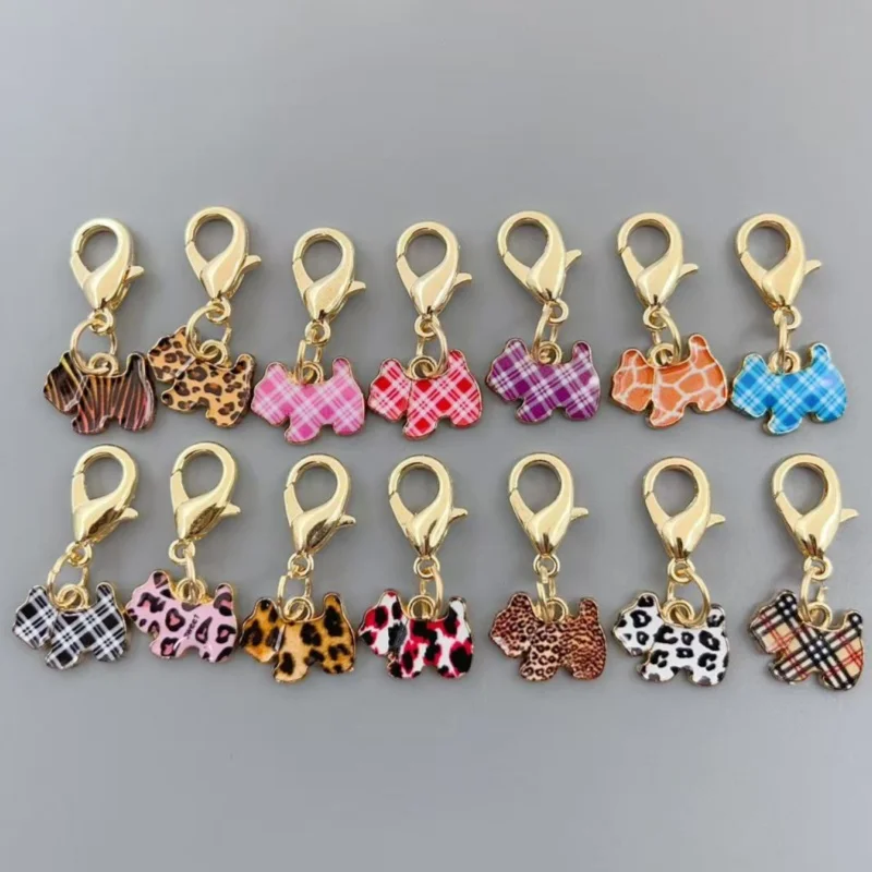 14 pieces of small horse old pattern printed cartoon keychain bags decorative accessories metal keychains