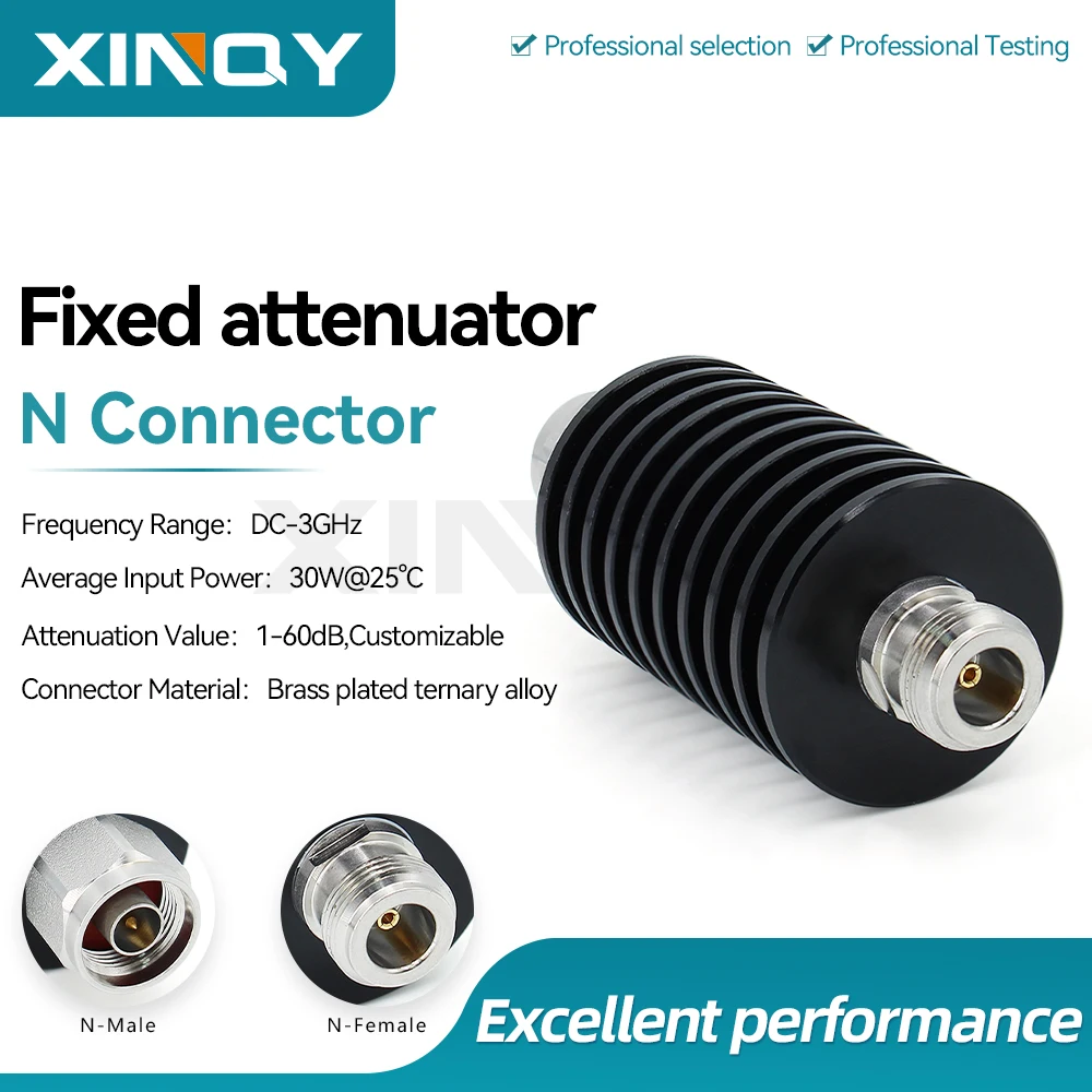 attenuatore-fisso-xinqy-n-head-dc-3g-30w-con-valori-di-potenza-del-segnale-1-3-6-10-20-30db