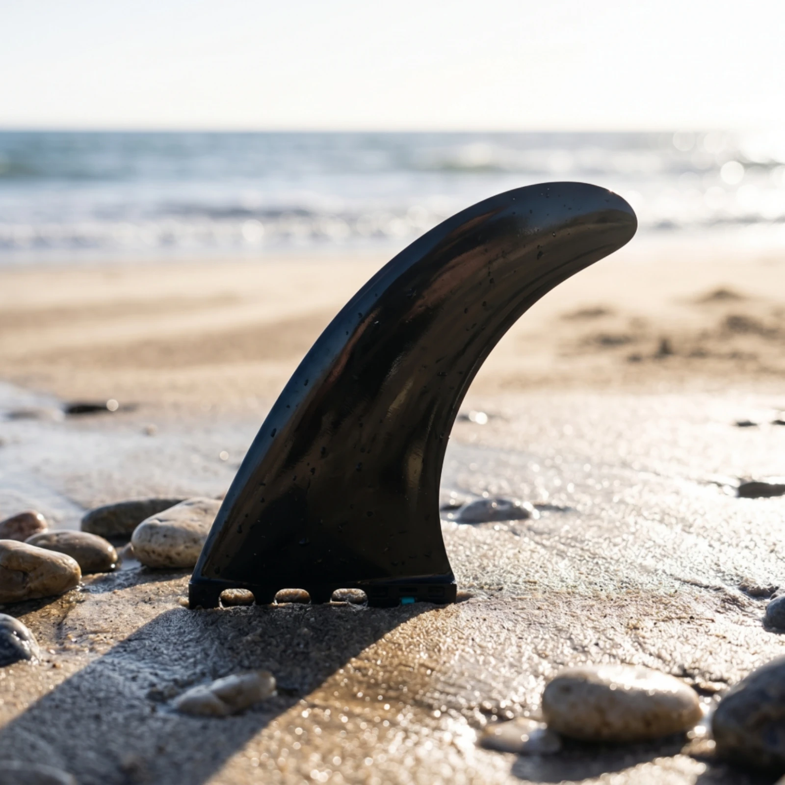 SUP Tail Fin Screw-Screwless Paddle Board Fin Fiberglass Reinforced Curved for Paddleboarders, Surfing