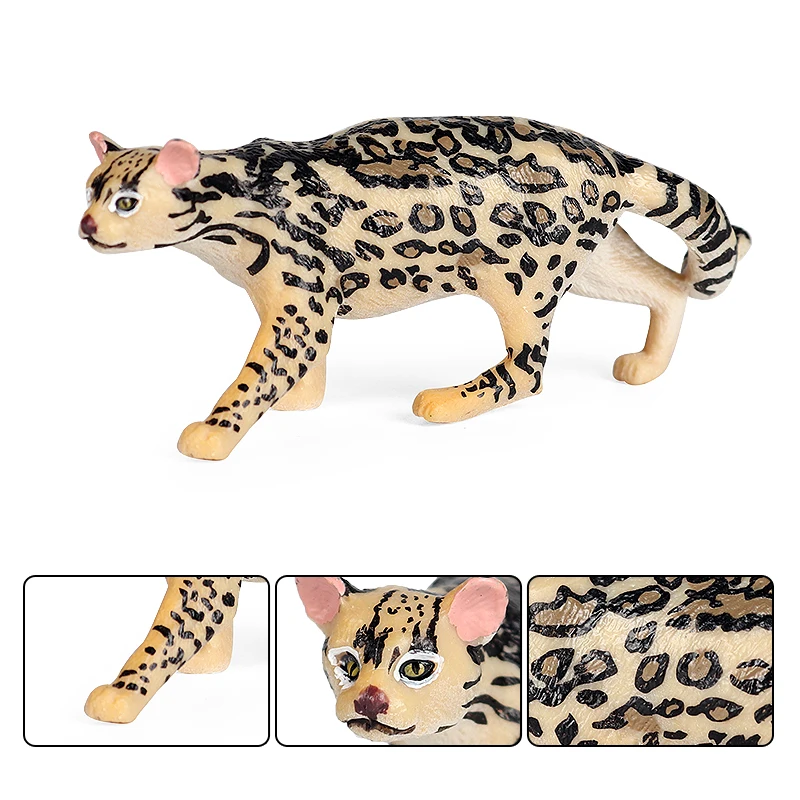 Oenux Simulation Wilde Tiere Bengalkatze Tiger Katze Luchs Caracal Leopard Action Figur Figuren Modell Bildung Miniatur Kind Spielzeug – Detail 8
