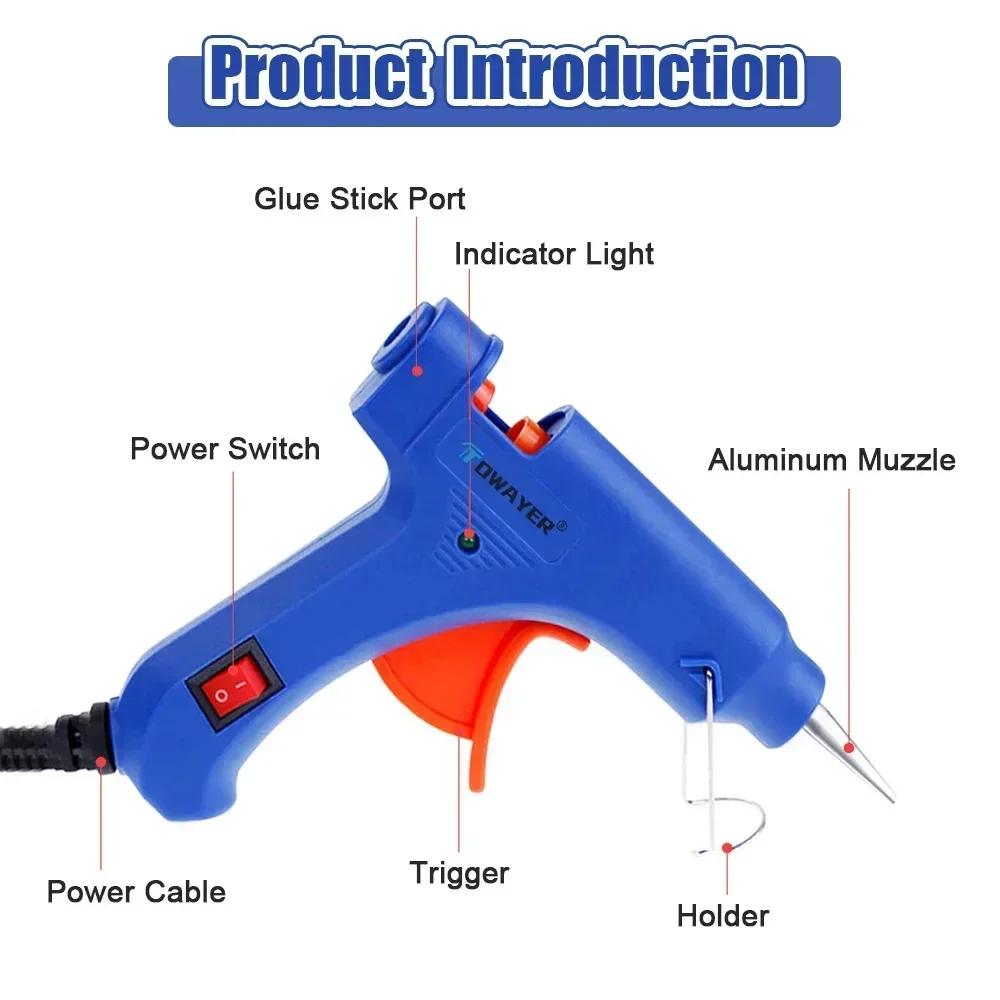 Imagem -03 - Mini Pistola de Cola Quente Elétrica com Bastões de Cola Calor Doméstico Temperatura Thermo Tool Ferramentas Artesanais eu Plug eu Plug mm x 100m 20w