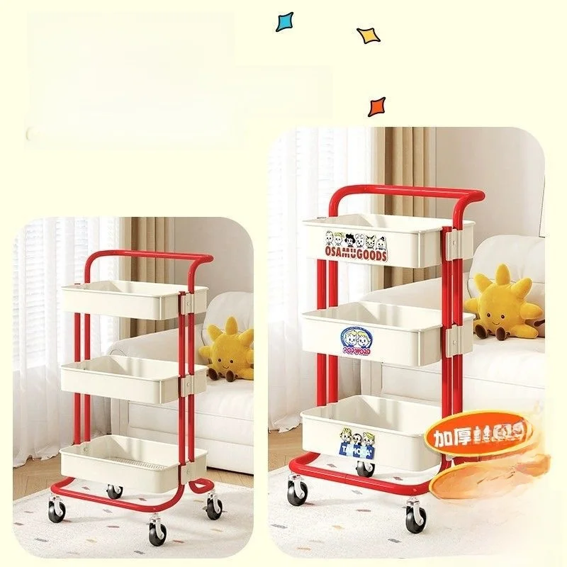 Carrinho de Compras Móvel de Grande Capacidade para Sala e Cozinha, Suporte Multicamadas, Carrinho Pequeno para Lanches de Do...