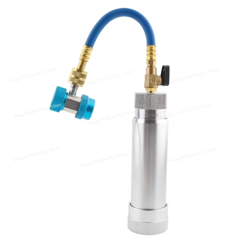Auto AC Charging Oil Injector with R134a Refrigerant Can, for R22 Home AC System Refilling