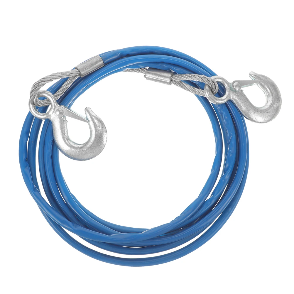 

Car Tow Rope 4m 3T Heavy Duty Steel Wire Towing Strap for Off-road Vehicles Agricultural Use Portable Storage