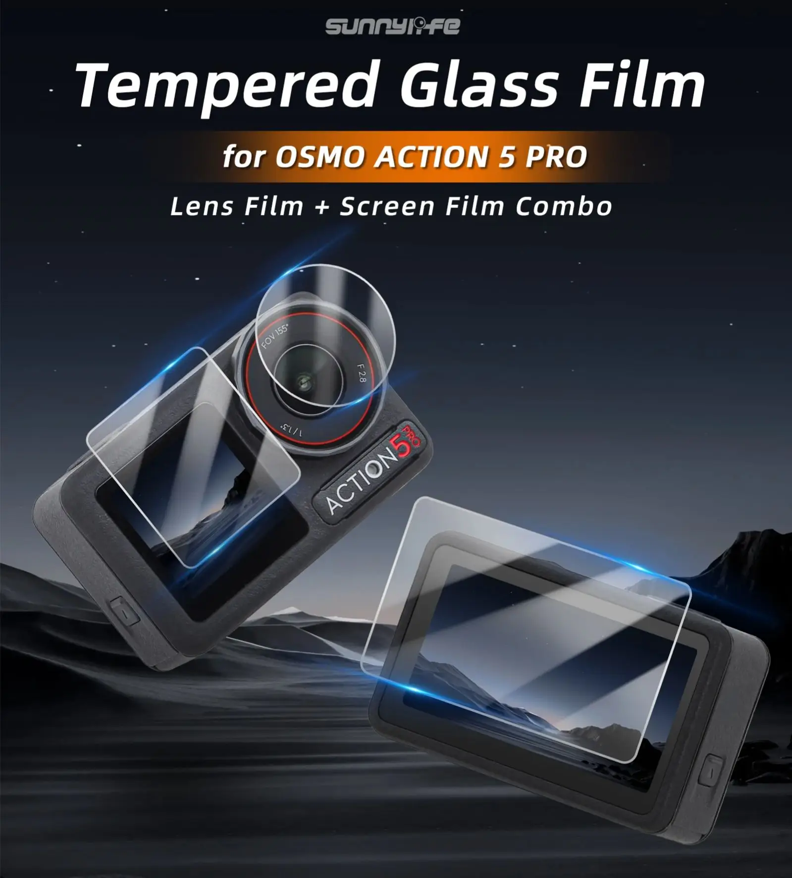 

Screen Protector For DJI Osmo Action 5 Pro Ultra-Clear Tempered Glass Camera Lens 9H Screen Protector Film Accessories Set