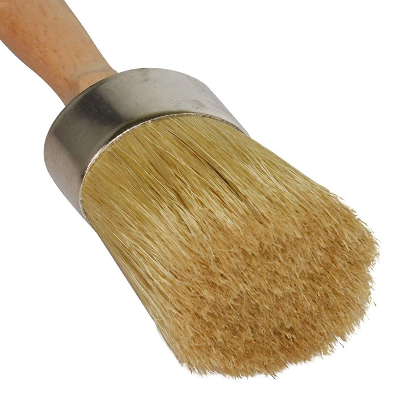 AB45 الطباشير والشمع فرشاة الطلاء كبيرة 2 في 1 شعيرات طبيعية مستديرة أدوات الرسم على الحائط DIY بها بنفسك الأثاث الإستنسل ديكور المنزل