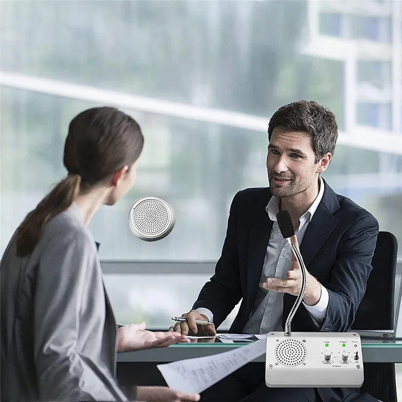 Window Speaker System, Dual Way Window Microphone Intercom Speaker, Intercom System For Business, Office, School EU Plug