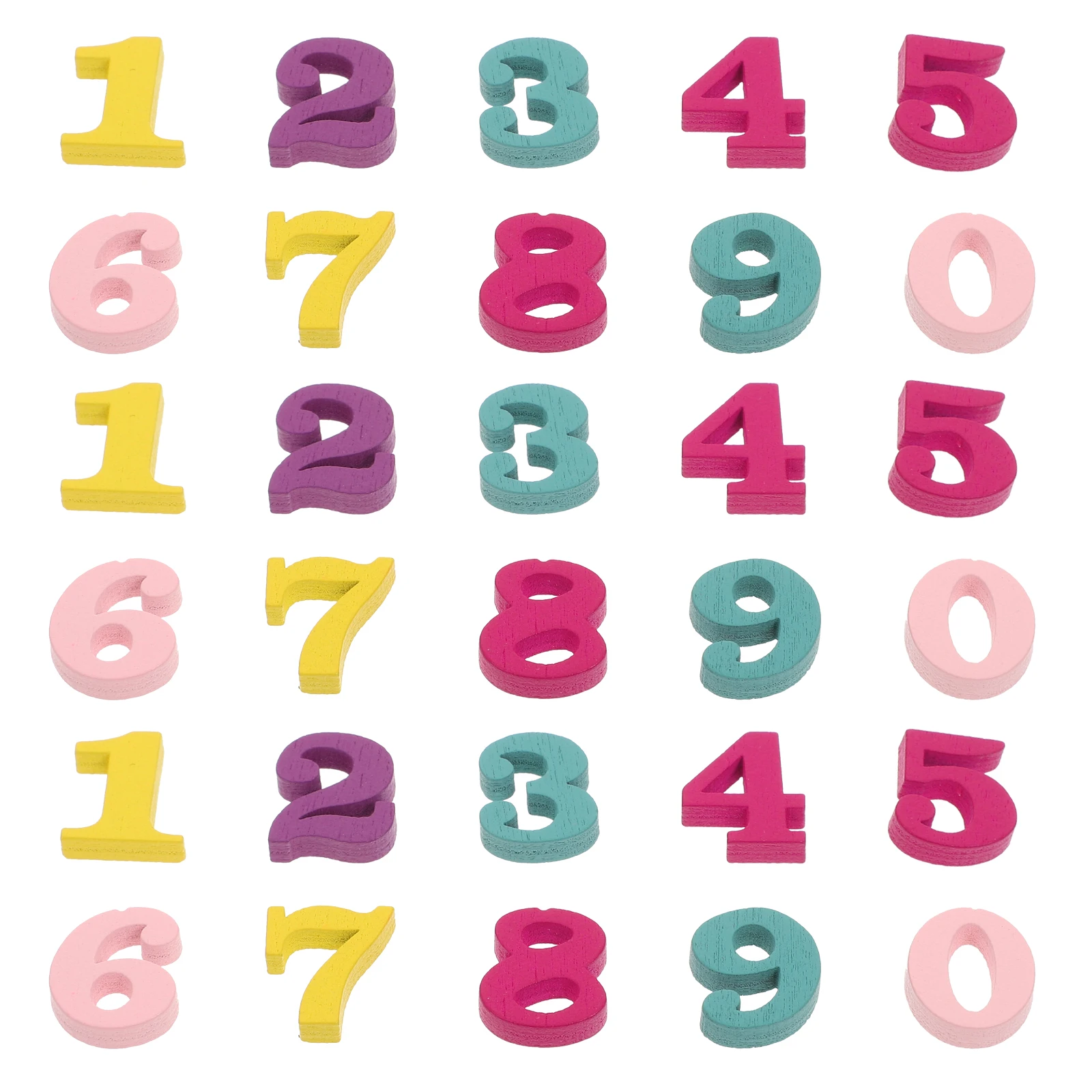 

200 Pcs Wood Chip Crafts Chips DIY Handmade Numbers Slices Numbered Child Cutouts Block