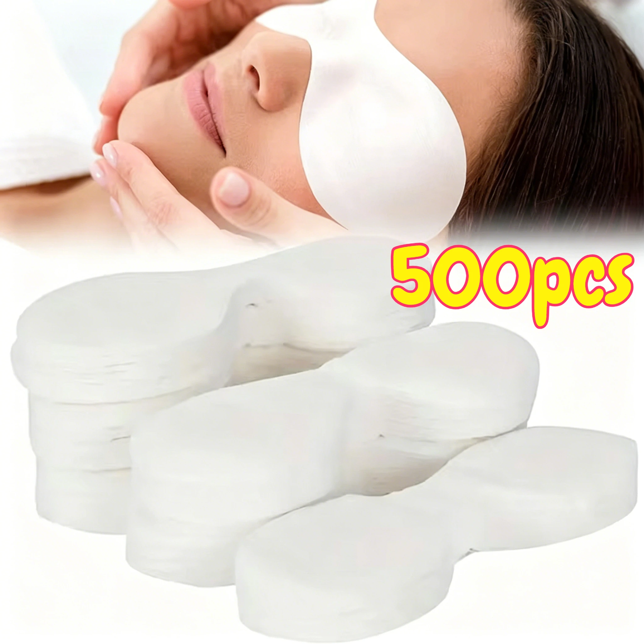 Máscara descartável para os olhos, 100/500 peças, papel ultrafino, algodão natural, patches para cuidados com os olhos, para mulheres, spa, coberturas para os olhos, ferramentas para cuidados com a pele facial