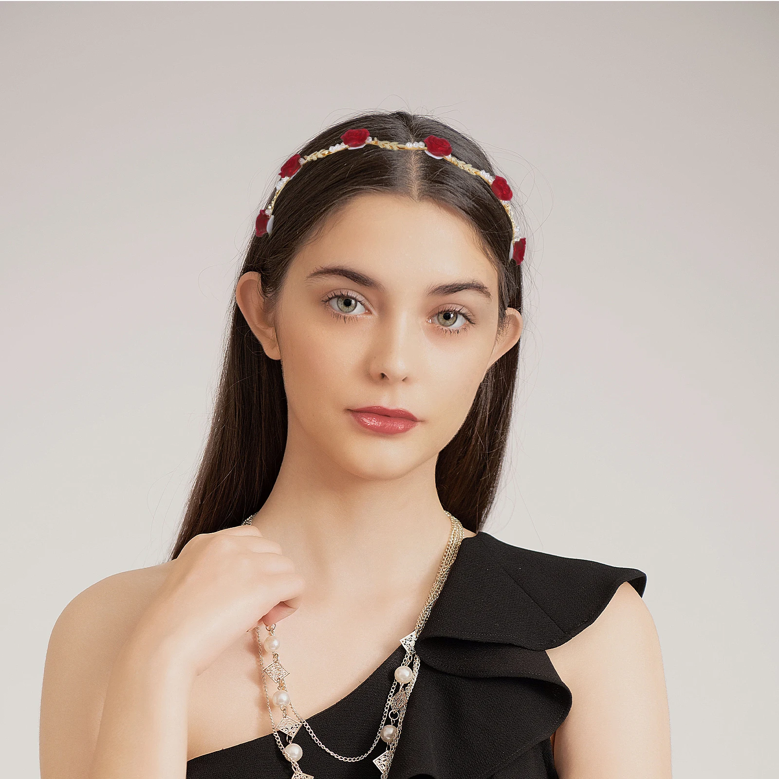 

2pcs Pearl Flower Headbands Rhinestone Crystal Hairband Women Bridal Wedding Party Hair Accessories Headpiece Jewelry