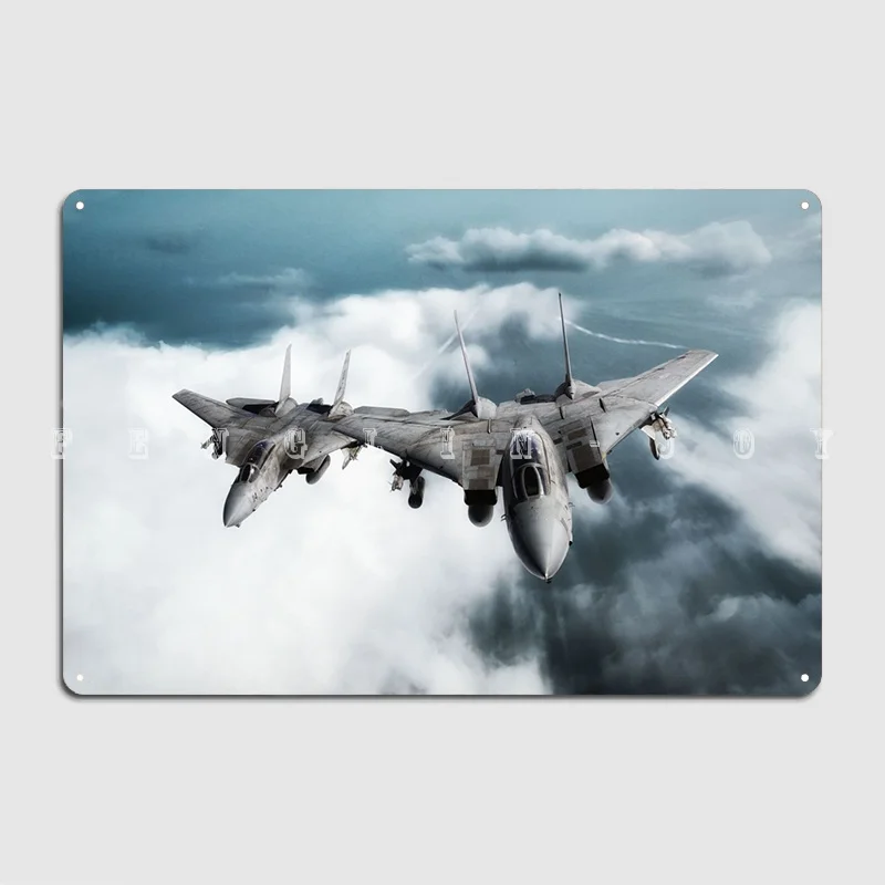 Us Navy F-14 Tomcats Metal Plaque Poster Pub Wall Design Painting Décor Tin Sign Poster