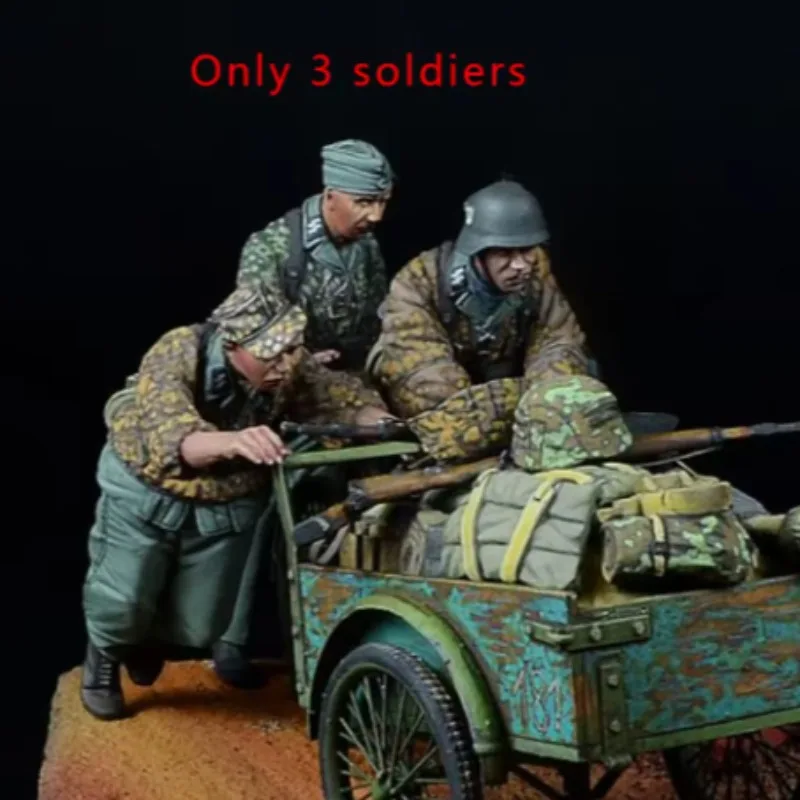 

Масштаб 1/35, фигурка из смолы, сборная модель, комплект, историческая миниатюрная игрушка для хобби, солдат, толчок на 3 человека, в разобранном виде и неокрашенная