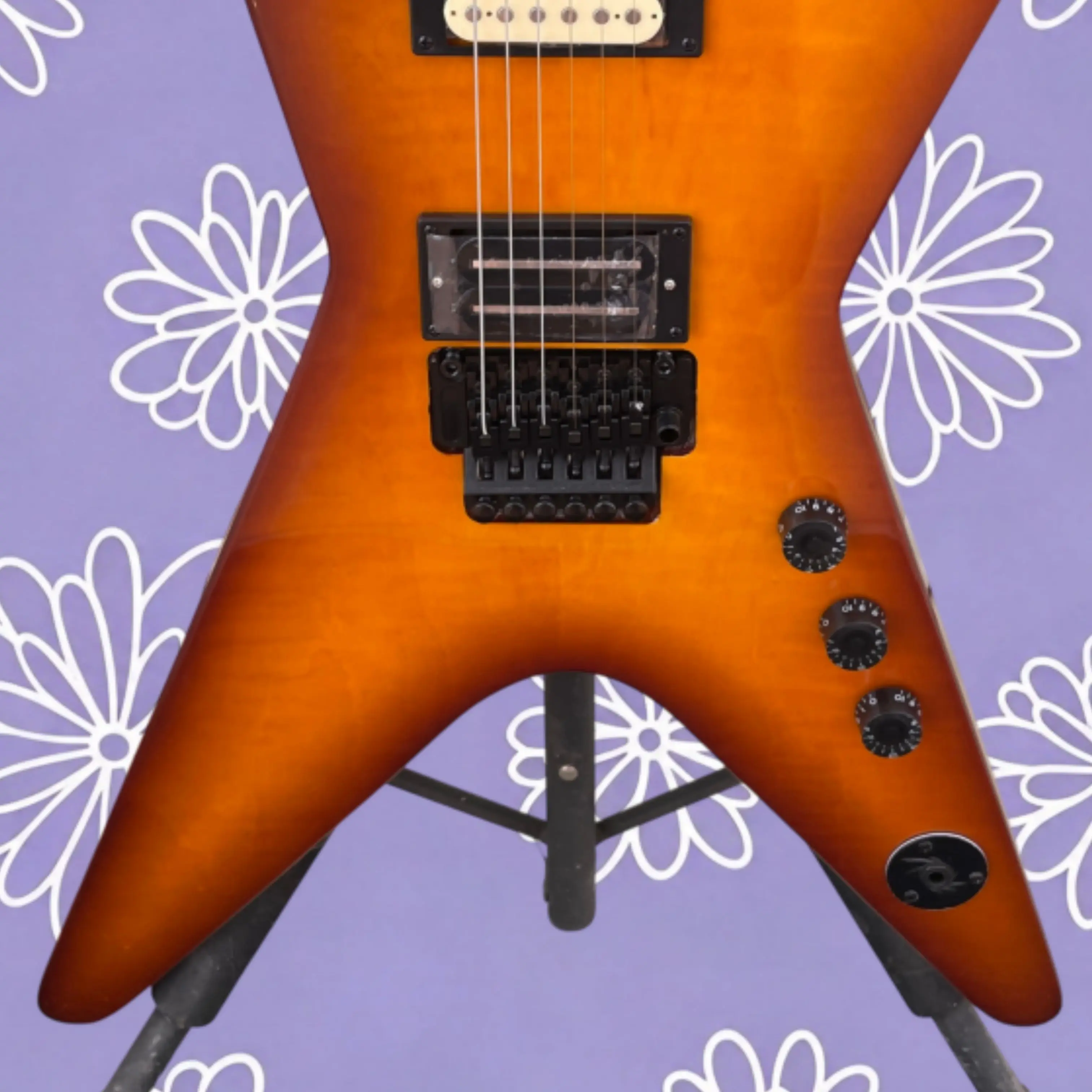 Sunrise-Colored Electric Guitar With Glossy Finish, H-H Pickups Guitars, Ideal For Heavy Rock Metal Stage Performances Guitarra