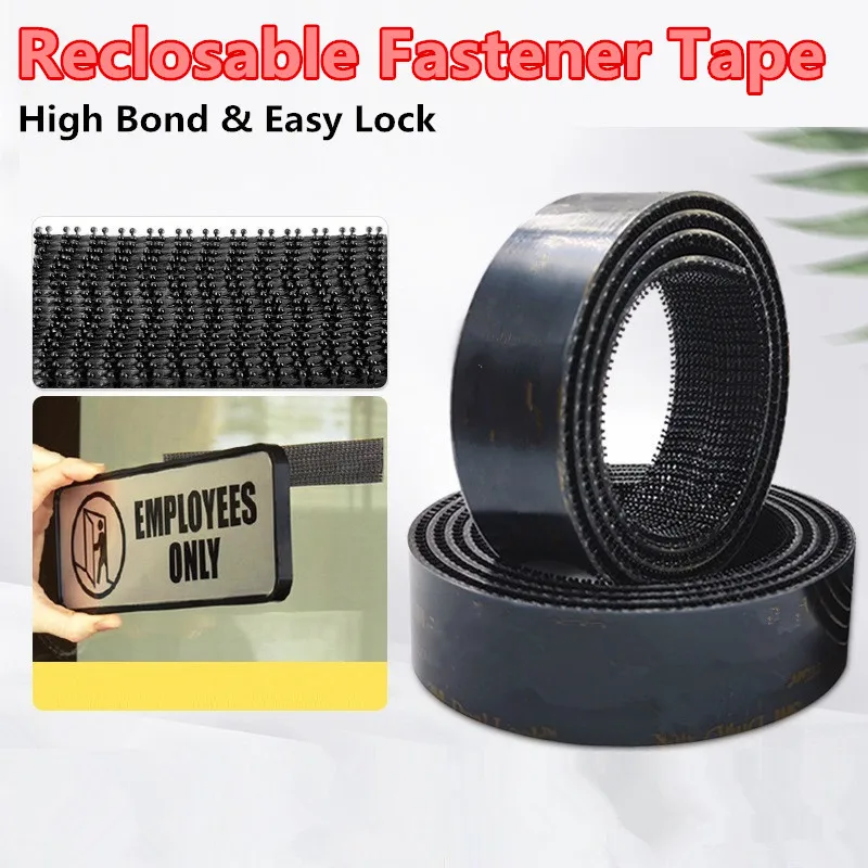 Reclosable Fastener Tape Heavy Duty Self Adhesive Strips Reusable Removable Bonding Tape for Home Office Automotive DIY