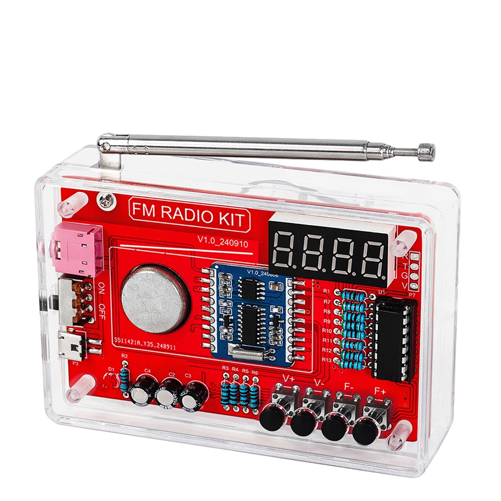 RDA5807 87-108MHZ FM Radio DIY Kit Welding Practice Parts Simple/with Digital Display Micro USB