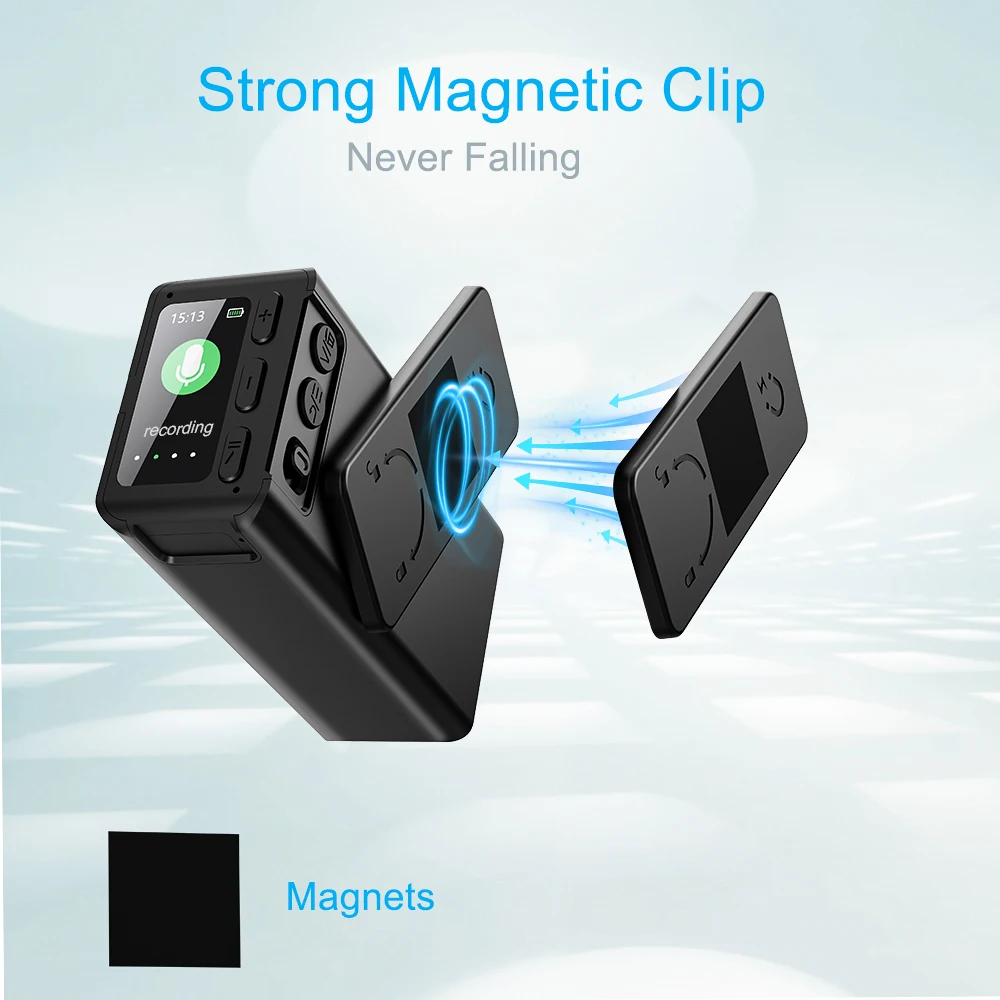 V79 Digitale voicerecorder 6000 mAh Enorme batterij 2000 uur opslag in MP3 Spraakgestuurde recorder Opname Magnetische achterclip