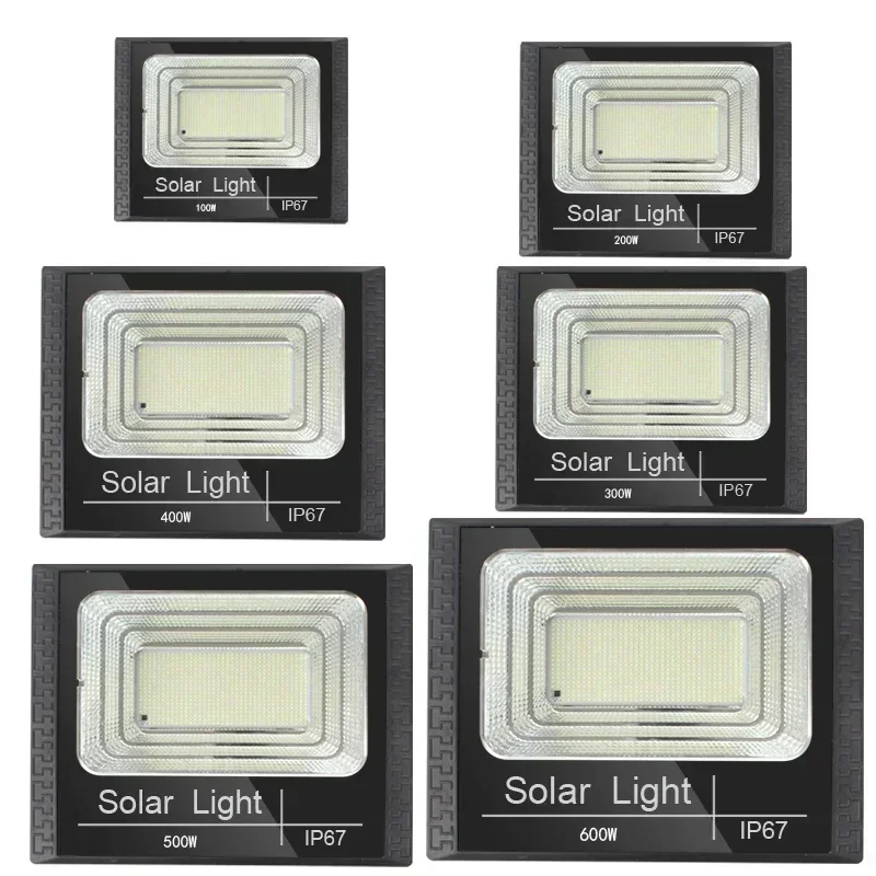 54LED 102LED 170LED 250LED luces de inundación solares Reflector impermeable al aire libre foco Solar con Control remoto