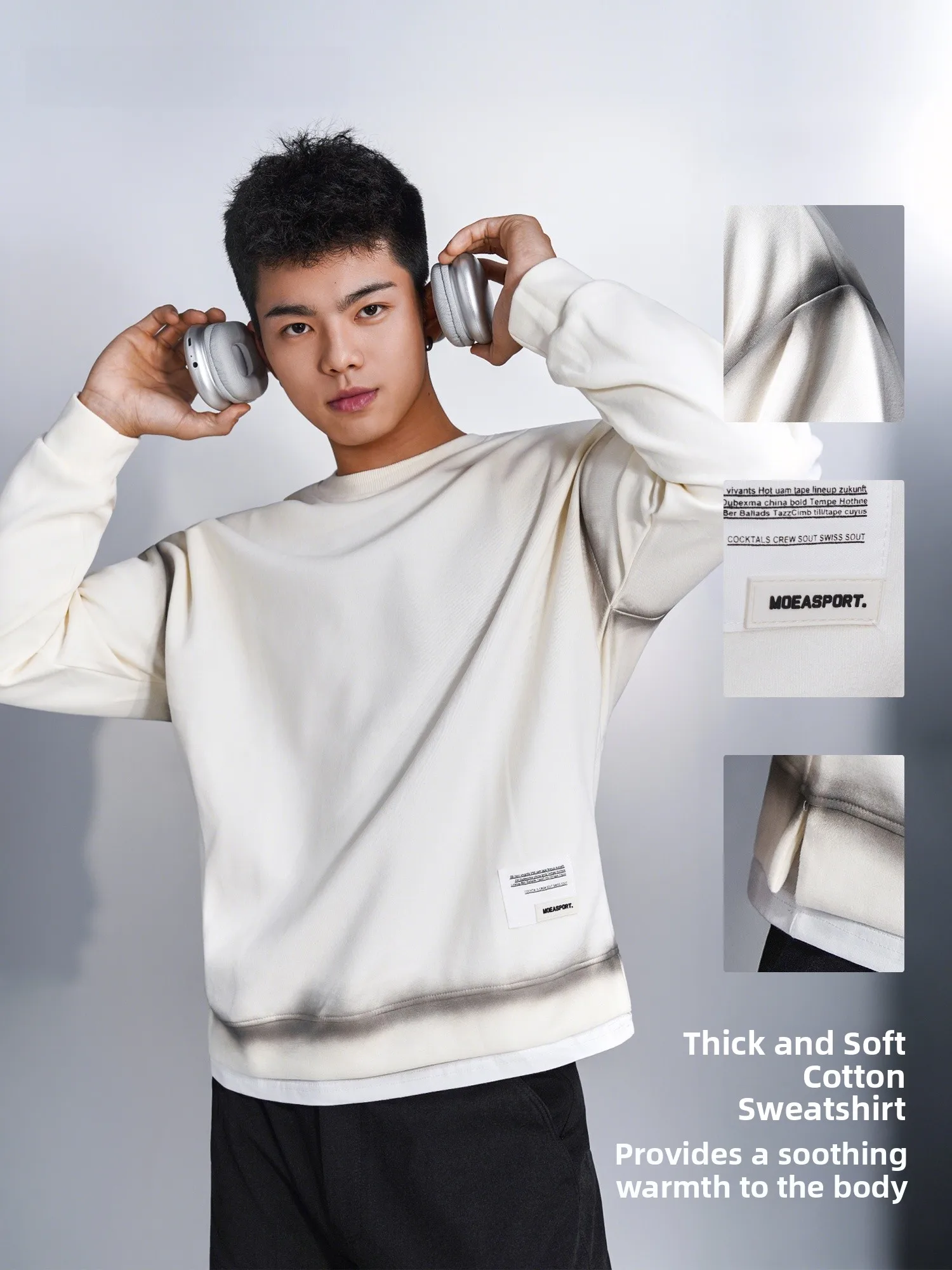 

MooCube 2026 Fall Heavyweight round Ne Hoodie Men's Loose Fit Versatile Sport Fitn Long Sve Thermal Polyester Cotton ...