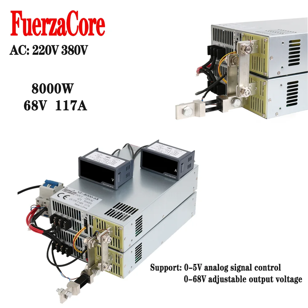 

68V Adjustable supply 8000W SMPS 0-68V Adjustable output 0-5V Analog Signal PLC Control PWM 68VDC LED lighting Motor Medical use
