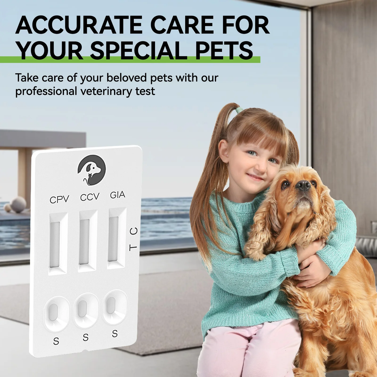 10 Pcs Canine CPV+CCV+GIA Ag Combo Rapid Test Kit Home Test For Dogs Puppy
